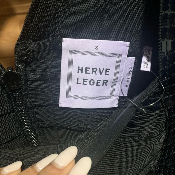 Herve Leger black bandage dress w/sequins - Picture 4 of 5